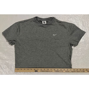 Nike Gray Embroidered Swoosh T-Shirt Women’s Small 100% Cotton Casual Athletic